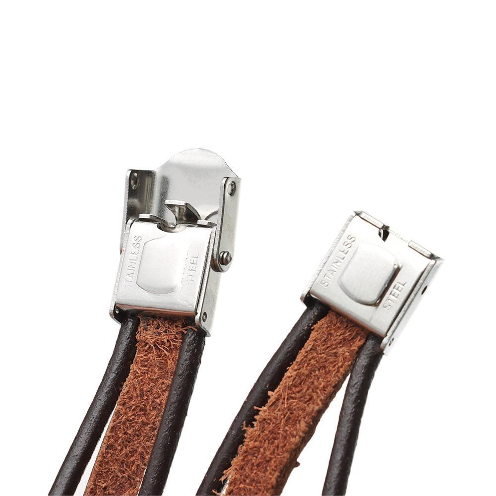 Vòng Tay Da Phối Mặt Hình Rồng Hợp Kim