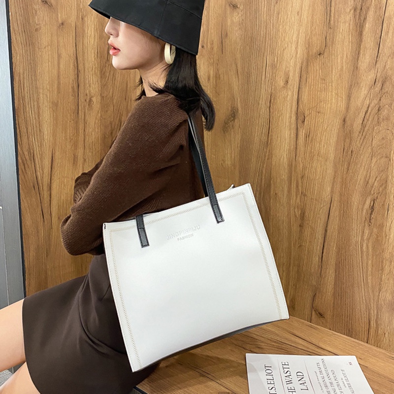 Túi xách IELGY họa tiết chữ dập nổi sức chứa lớn phong cách Hàn Quốc retro dành cho nữ