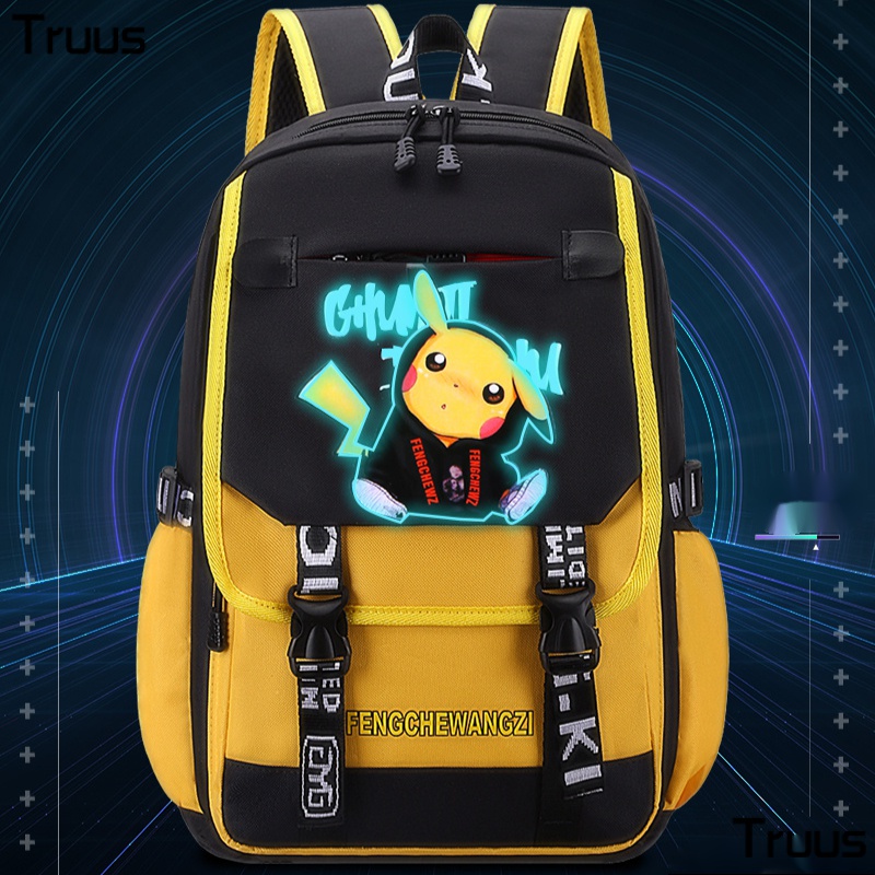 Ba Lô Đi Học Siêu Nhẹ In Họa Tiết Hoạt Hình Pikachu Dễ Thương Thời Trang Cho Bé Trai Và Gái M8TI