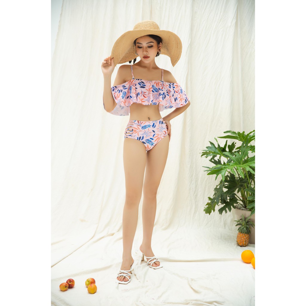 [NHẬP WABRTL5 GIẢM 10% TỐI ĐA 50K ĐH 250K ]Bộ đồ bơi hai mảnh họa tiết hồng IVY moda MS 34X1164