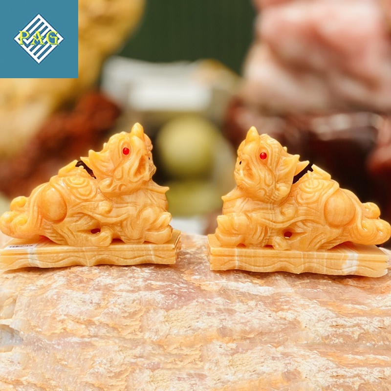 CẶP TỲ HƯU ĐÁ NGỌC HOÀNG LONG 16cm