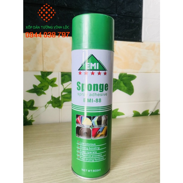 Keo Dán Xịt Đa Năng dùng để dán xốp dán tường, giấy dán tường, sàn nhựa.