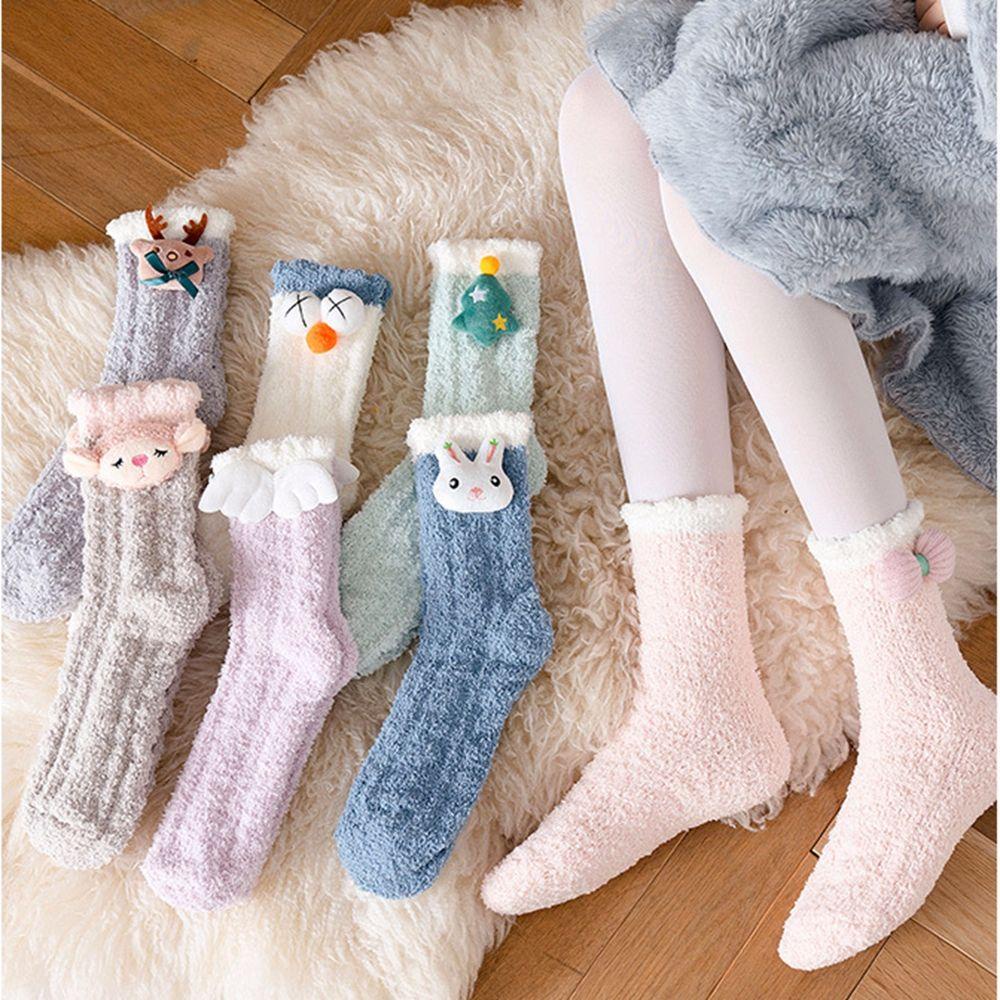 Mocho Vớ Cotton San Hô Lông Cừu San Hô Mềm Mại Thoáng Khí Ngọt Ngào Cho Nữ