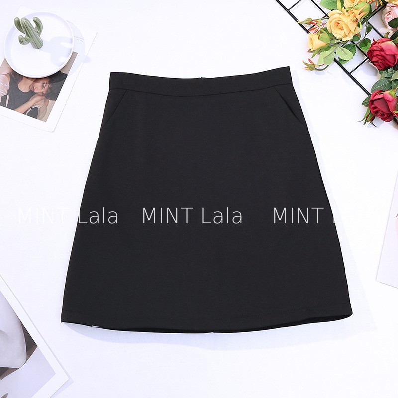 Chân Váy Công Sở Dáng Ngắn Có Túi Khóa Kéo Sau
