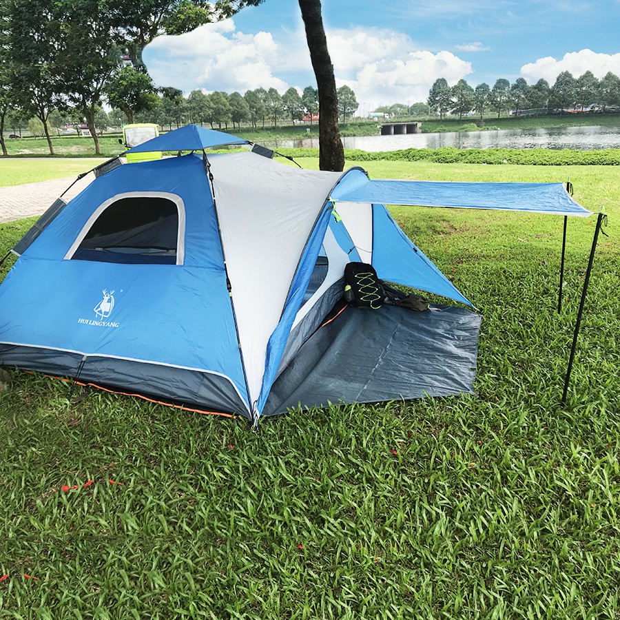 Lều cắm trại tự bung kèm theo gậy chống mái GL1668- Lều 2 khoang dành cho 3-4 người Gazelle Outdoors- Family Travel