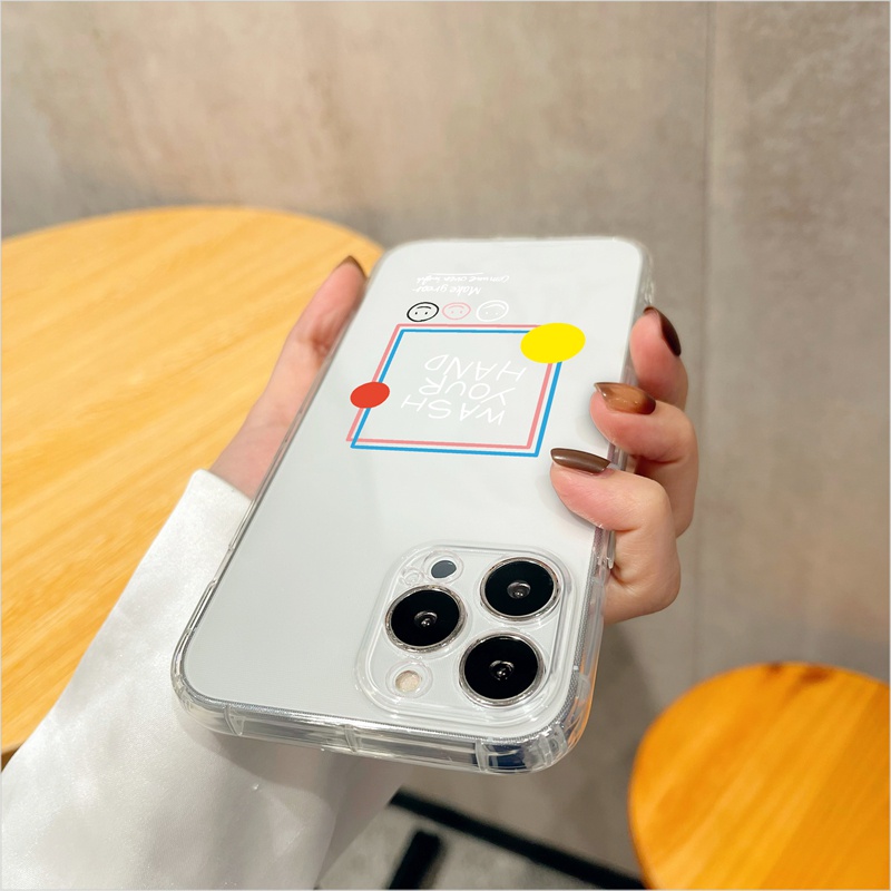Ốp lưng iphone Ốp điện thoại SUNTAIHO TPU trong suốt in mặt cười thích hợp cho iPhone 13 12 11 Pro Max X XS XR XS Max 8 7 Plus 6 6S