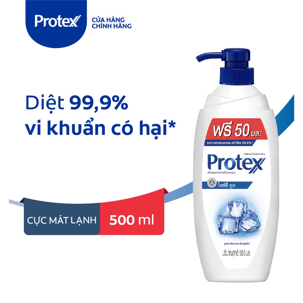 [Mã FMCGCO5 giảm 8% đơn 250K] Sữa tắm Protex diệt khuẩn 99.9% Icy Cool cực mát lạnh chai 450ml tặng kèm 50ml