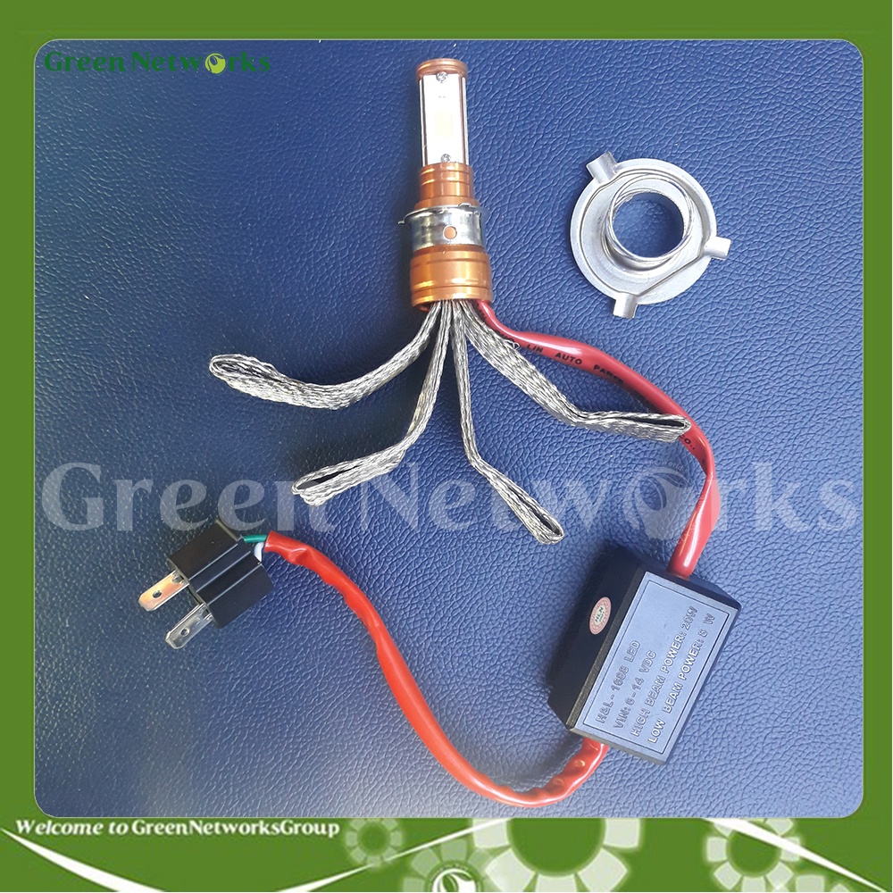 Đèn pha led râu tản nhiệt chân H4 Soulin siêu sáng GreenNetworks