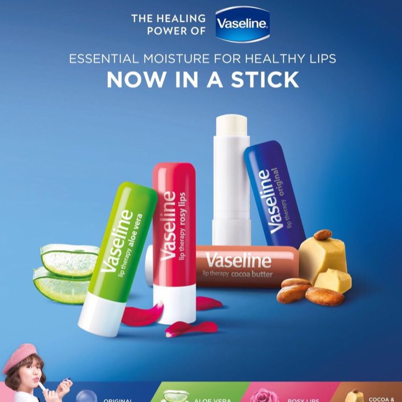 Son Dưỡng Vaseline Thỏi - Son Dưỡng Môi Vaseline Lip Therapy Dưỡng Ẩm 4.8g - Skinfa.