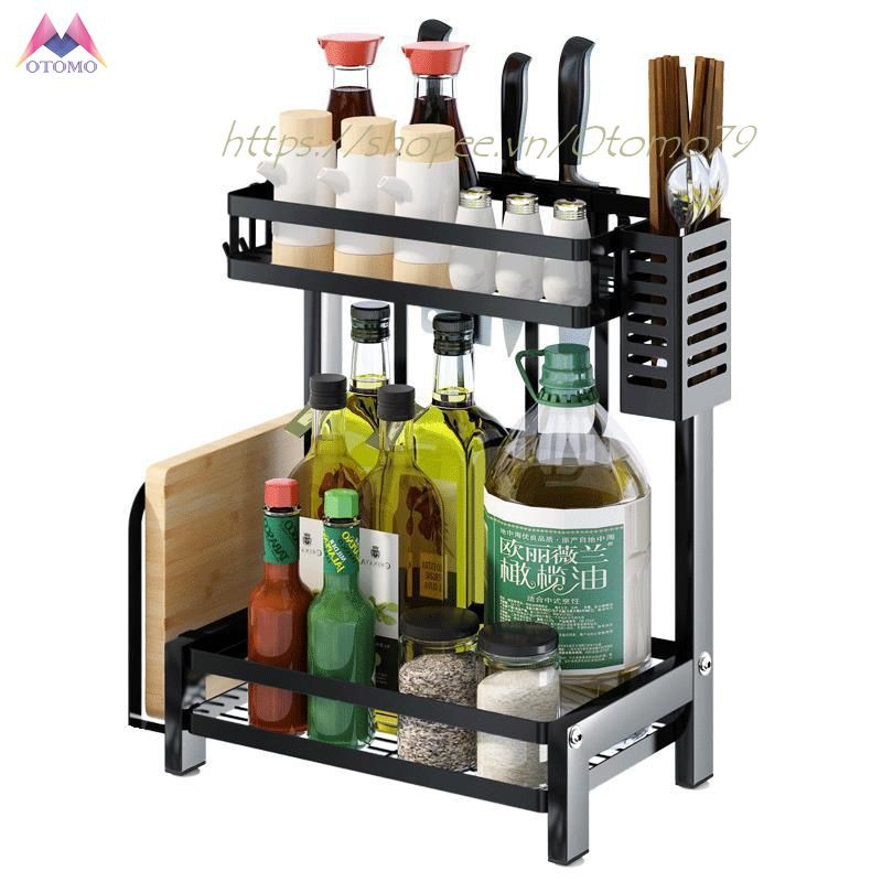 Kệ Để Gia Vị Nhà Bếp Thế Hệ Mới, Hàng Loại 1 FULL Phụ Kiện