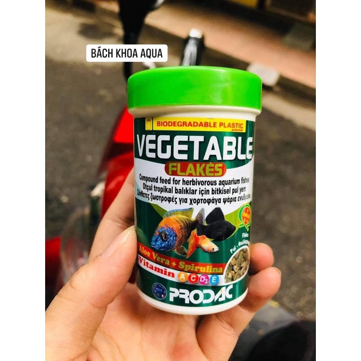 Thức ăn cá Prodac -  Vegetable Flakes ( dạng lá) 100 ML
