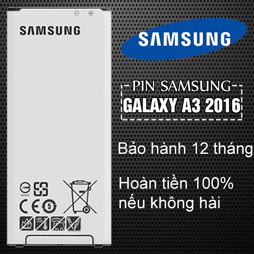 Pin Samsung Galaxy A3 (2016) - Bảo hành 12 tháng - Hoàn tiền 100% nếu không hài lòng