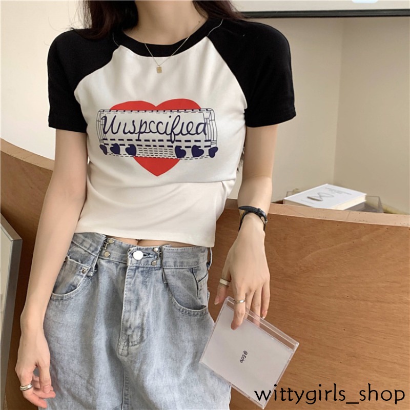 Áo Thun Nữ Ngắn Tay Cổ Tròn Thời Trang Hàn