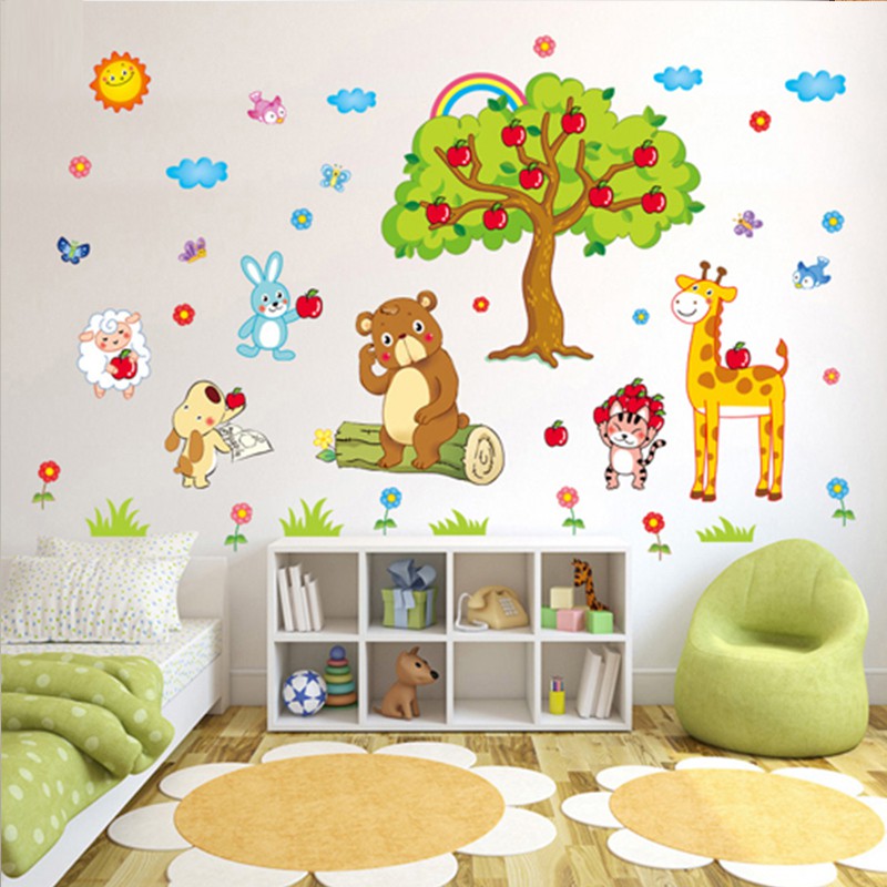 Tranh dán tường, giấy decal dán tường cho bé Hàn Quốc, đề can dán tường cho bé, tranh decal dán tường cho bé.