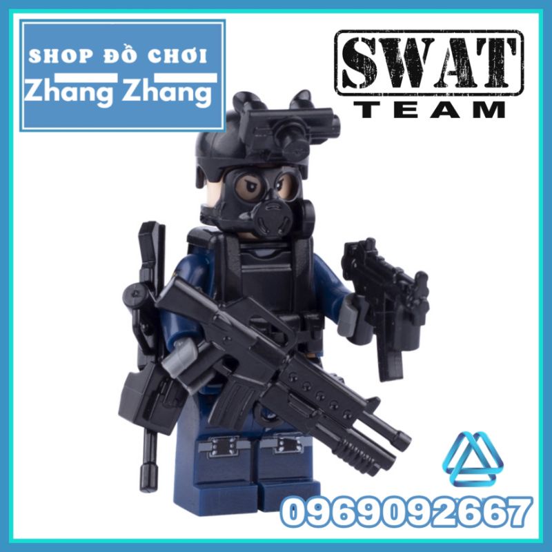 Đồ chơi Xếp hình mô hình cảnh sát đặc nhiệm SWAT phản ứng nhanh Minifigures Kazi KY017