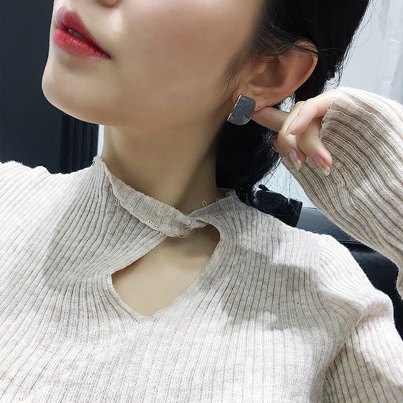 Khuyên Tai Hình Vuông Đơn Giản Thời Trang Cho Nữ