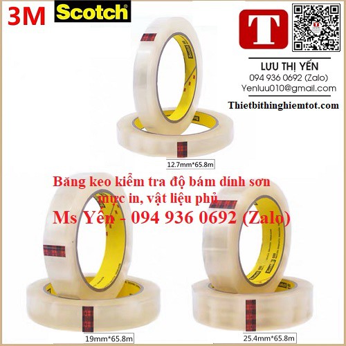 Băng keo 3M 898 kiểm tra độ bám dính sơn, mực in, vật liệu phủ