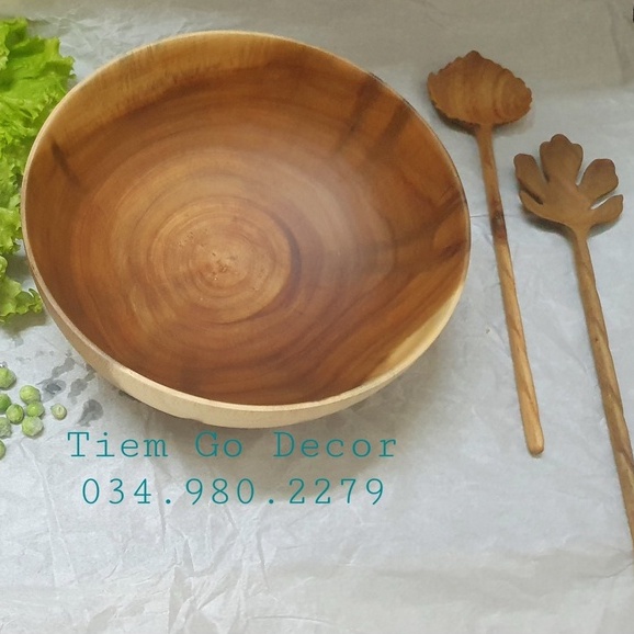 Bộ 2 muỗng gỗ thìa gỗ đảo salad hoặc đảo xào hình lá phong style châu Âu, decor hay chụp ảnh cũng rất đẹp