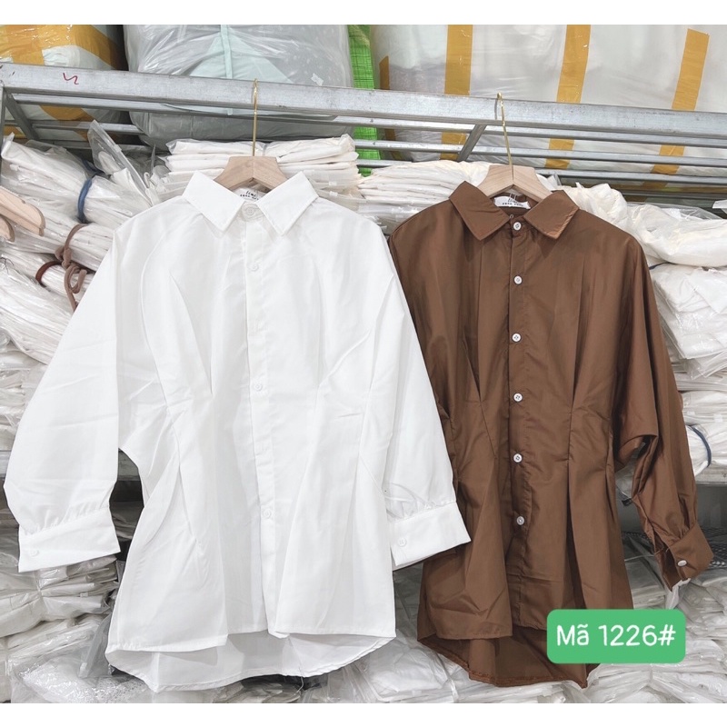 Áo sơ mi chiết eo tôn dáng phong cách Hàn Quốc,áo sơ mi nữ đẹp