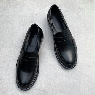 Giày da bò thật nhập khẩu Penny Loafer Black