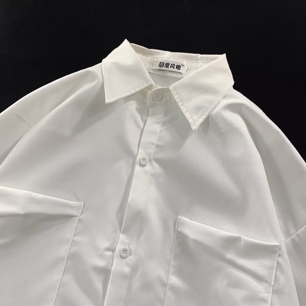 Áo Sơ Mi Nam Dài Tay Màu Trơn Thời Trang Nhật Bản Cỡ M-2XL
