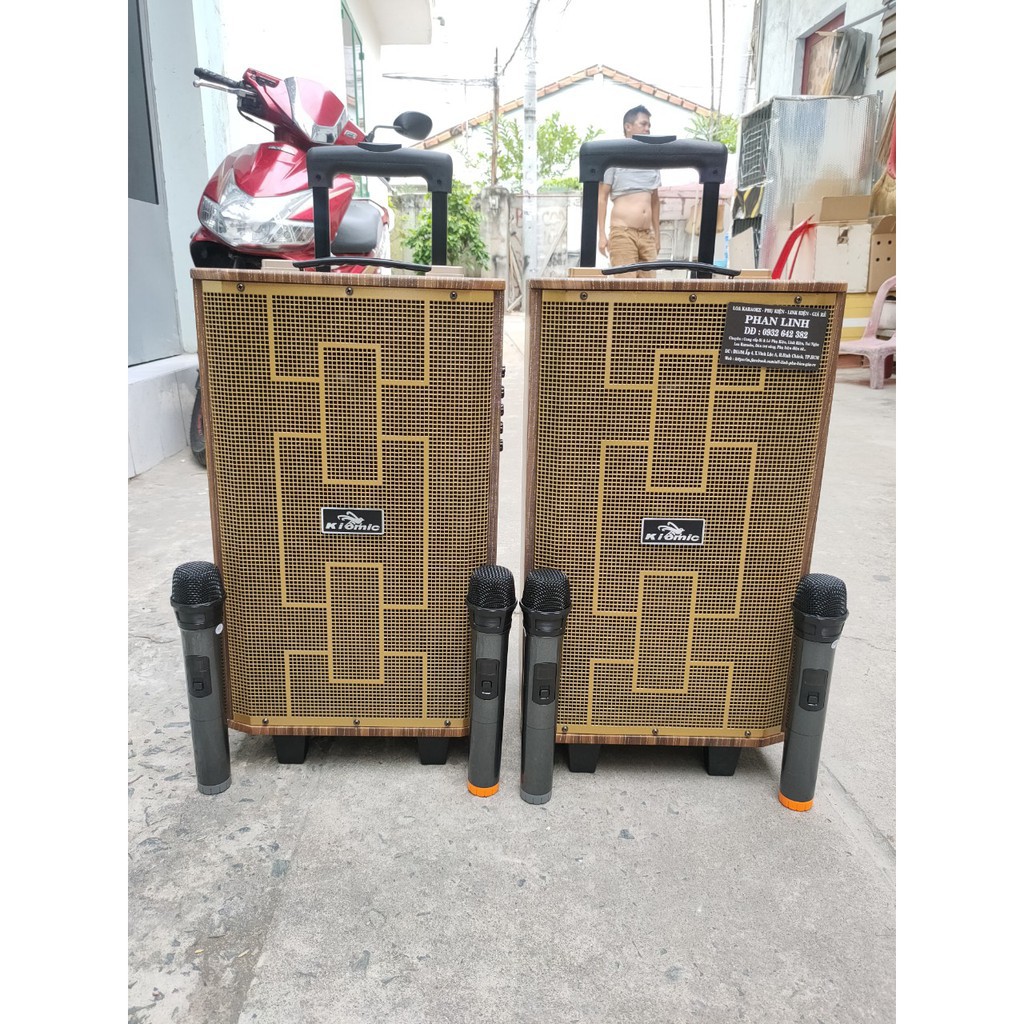 Loa kéo k89 kiomic kèm 2 micro không dây UhF