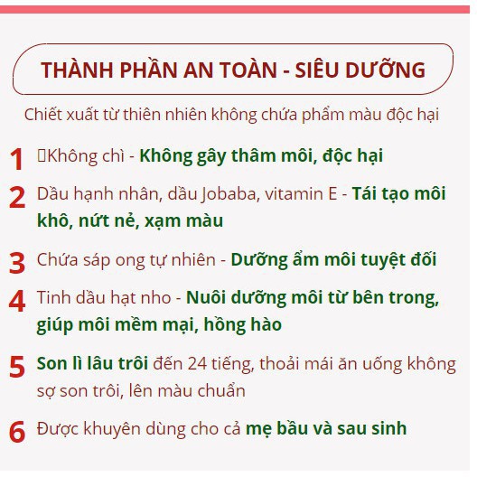 CHÍNH HÃNG |  Son hạnh nhân Lagumi chính hãng, không chì dành cho mẹ bầu