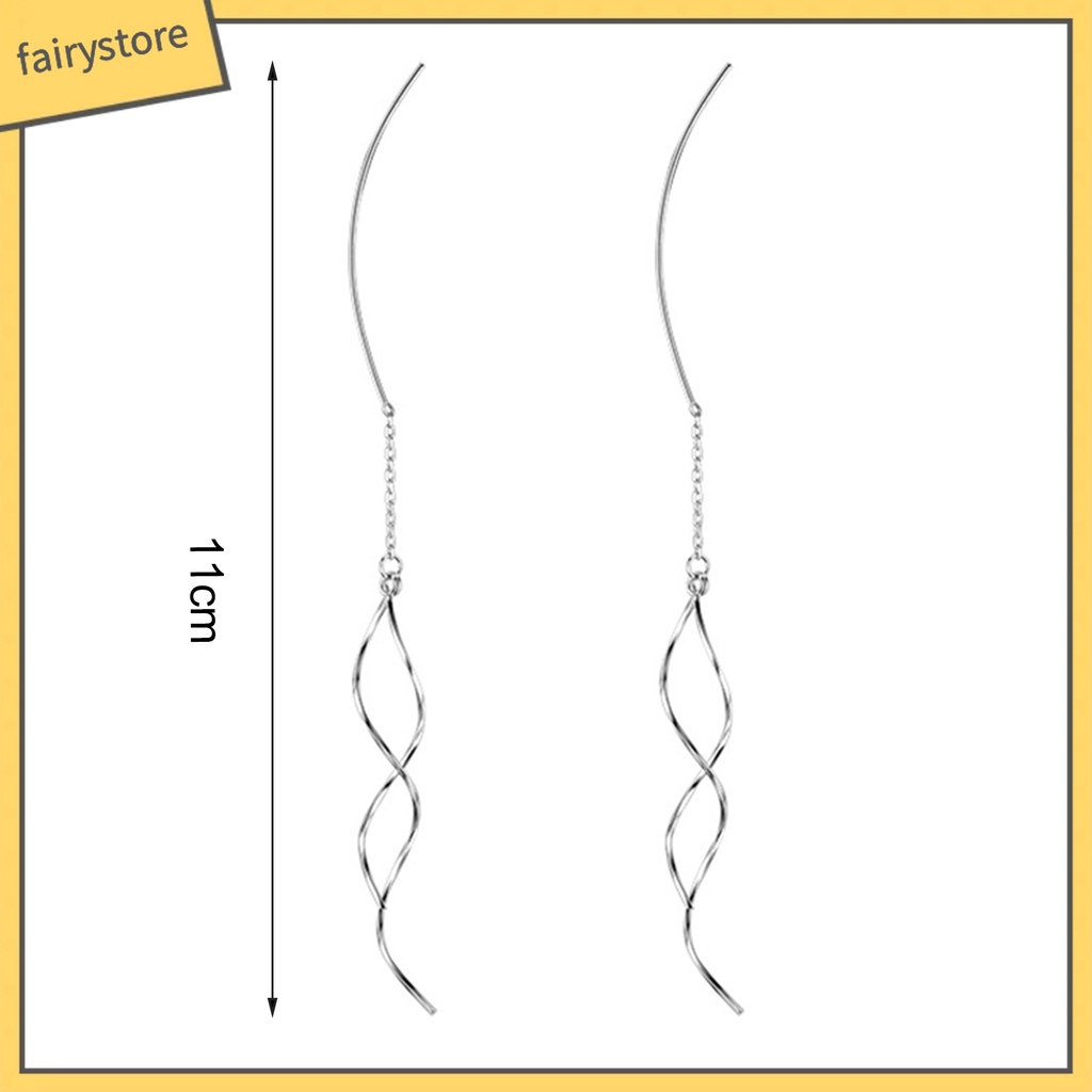 1 Đôi Bông Tai Dạng Xoắn Sáng Bóng Dễ Phối Đồ Thời Trang Dự Tiệc Cho Nữ