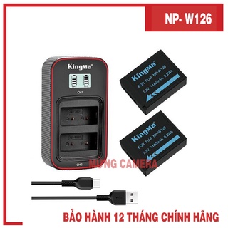 Bộ 2 pin+dock sạc đôi np-w126/w126s fujifilm kingma