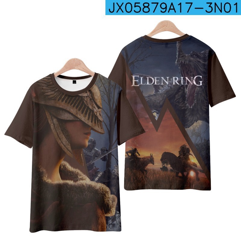 Áo Thun Cổ Tròn In Hình Jason Elden Ring Thời Trang Unisex Mùa Hè Dễ Phối Đồ