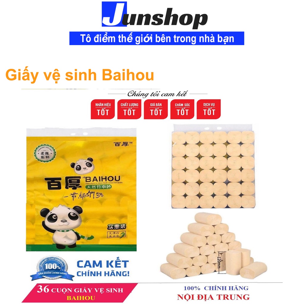 Giấy vệ sinh cuộn Baihou 35 cuộn giấy mềm - Hàng nội địa Trung