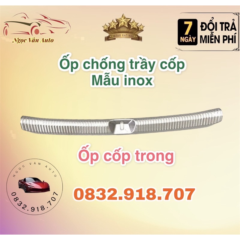 Ốp chống trầy cốp Vios 2019 - 2021 inox cao cấp