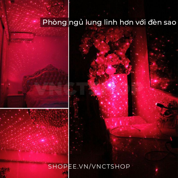Đèn led chiếu sao chiếu trần xe ô tô, trần nhà bầu trời sao tia laser trang trí cắm cổng usb