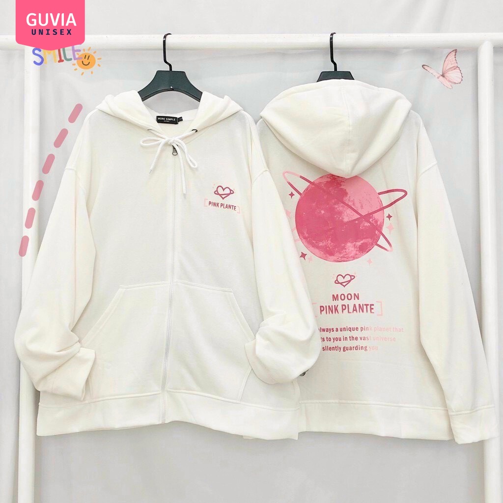 Áo khoác Hoodie nỉ FE PINK PLANTE MOON Dây Kéo form rộng ulzzang Unisex áo nỉ bông nữ AKN24 Guvia | BigBuy360 - bigbuy360.vn