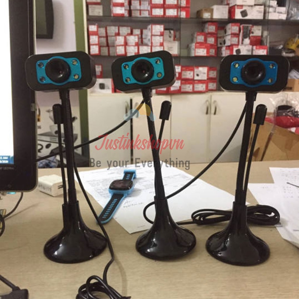 Webcam 720p HD USB Chân Cao 20cm Có Mic Có Đèn Làm Camera Quay Quan Sát Gói Hàng Lưu Trên Máy Tính - JLVQ-3982-WCHD | BigBuy360 - bigbuy360.vn
