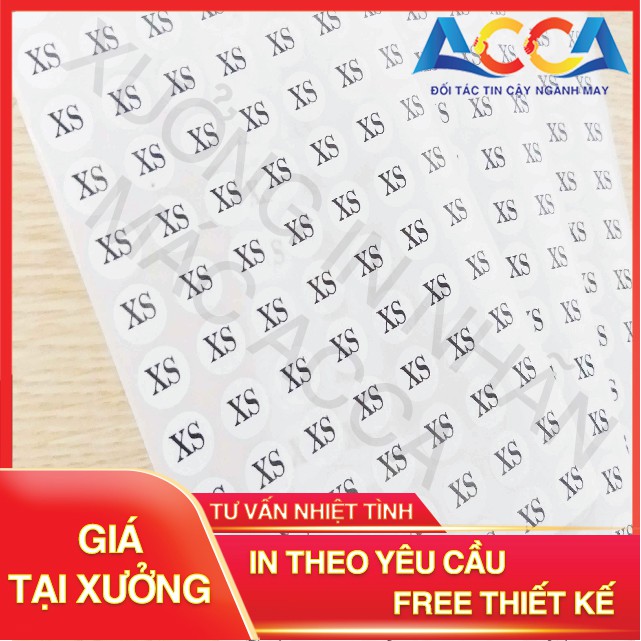 [ GIÁ RẺ ] DECAL DÁN SIZE QUẦN ÁO _140 MIẾNG DECAL SIZE _NHẬN IN TEM NHÃN MÁC THEO YÊU CẦU_XƯỞNG NHÃN MÁC ACCA