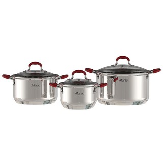 [HÀNG CHÍNH HÃNG][BẢO HÀNH 24 THÁNG] BỘ NỒI INOX 5 ĐÁY SUNHOUSE MAMA SHG2503MSD, kích thước 16-20-24cm