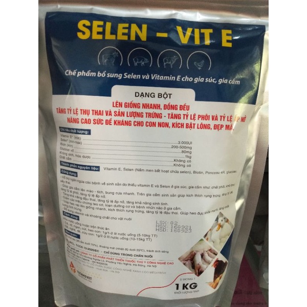 Lên giống nhanh. Selen vit E gói 1kg