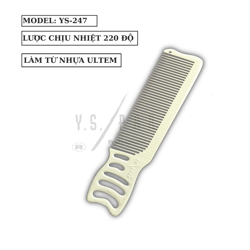 Lược cắt tóc kê tông răng xương cá Nhật Bản YS PARK Barber cứng chịu nhiệt và hóa chất YS-247 hàng chính hãng