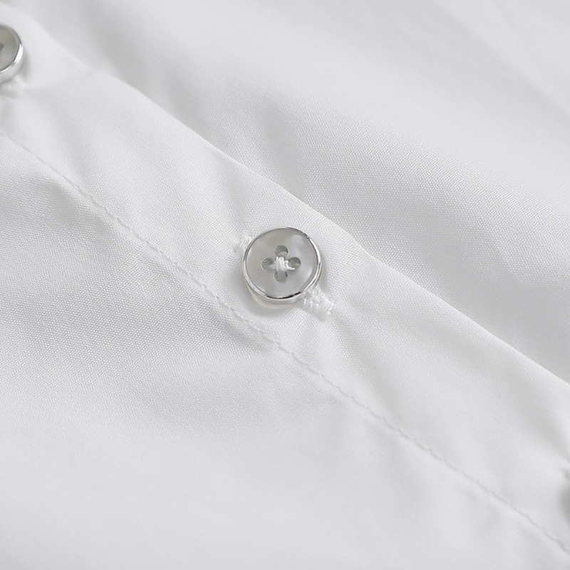 Áo Sơ Mi Trắng Cổ Đứng Xếp Ly Thắt Nơ Ruy Băng Kiểu Vintage Thanh Lịch Cho Nữ