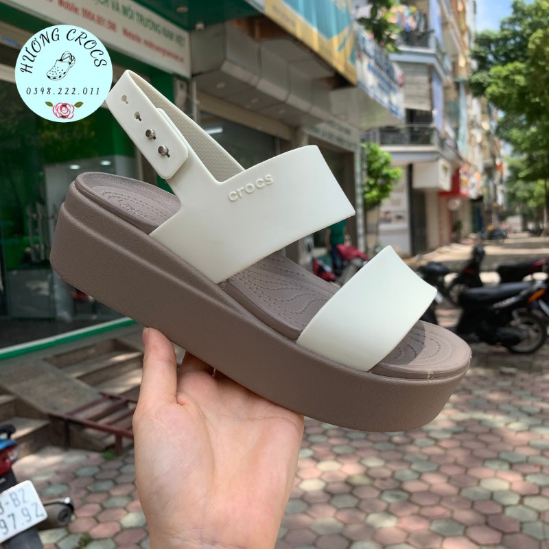 Sandal Cross Brooklyn đế cao 5cm (màu trắng)