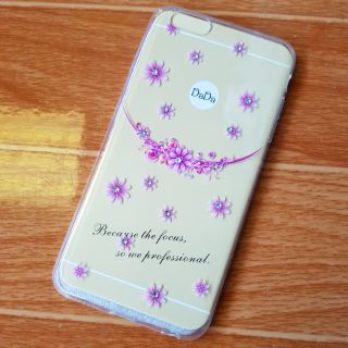 Ốp lưng iPhone 6 Plus / 6s Plus dẻo trong đính đá hoa văn cao cấp