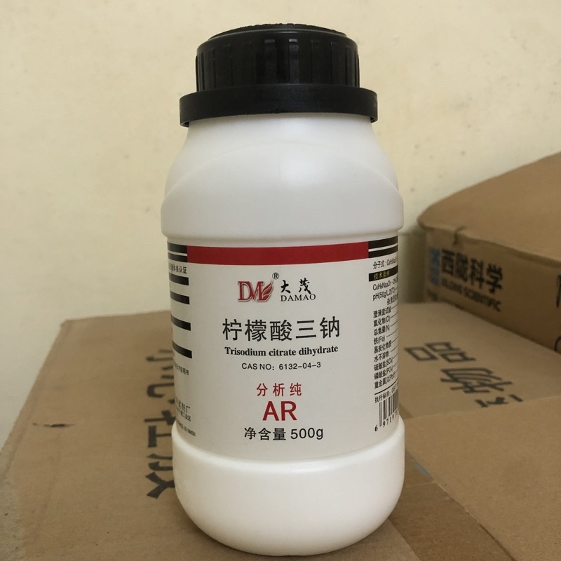 Hoá chất Trisodium citrate Na3C6H5O7 lọ 500g TQ CAS 6132-04-3