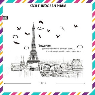 Decal dán tường Tháp Eiffel Zooyoo