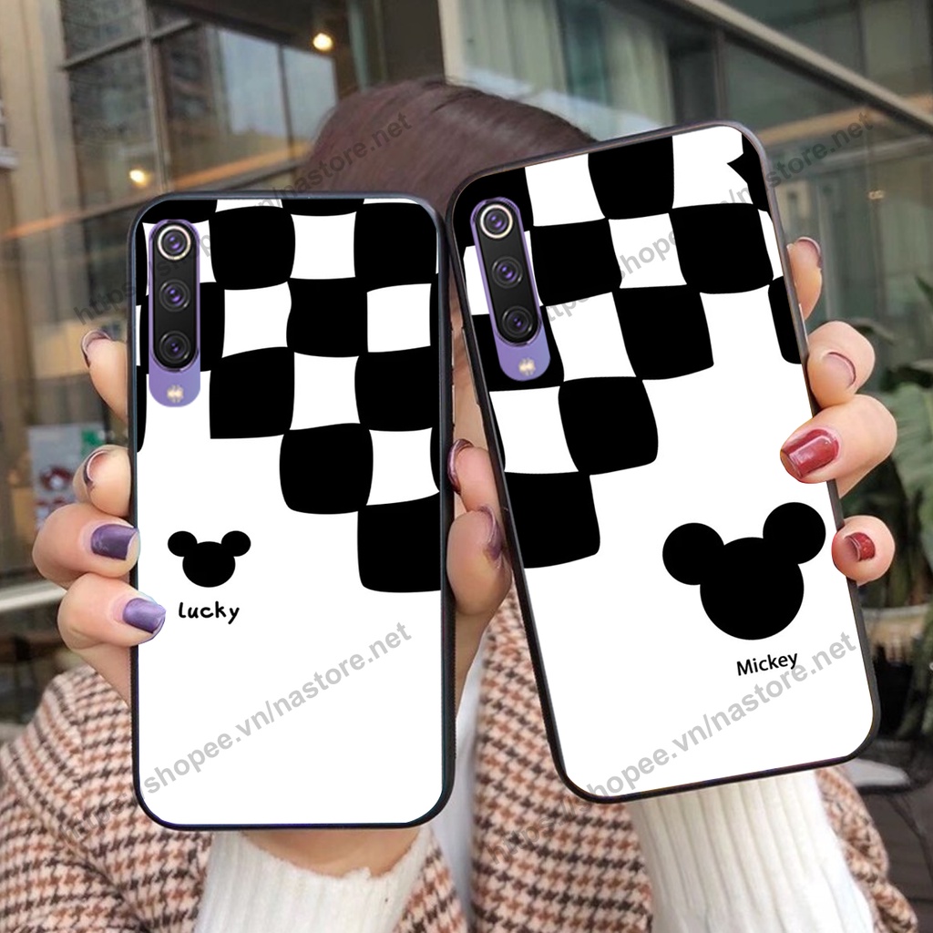 Ốp lưng Xiaomi Mi 9 / MI 9 SE trái tim họa tiết caro, mikey họa tiết beabrick kaws cute