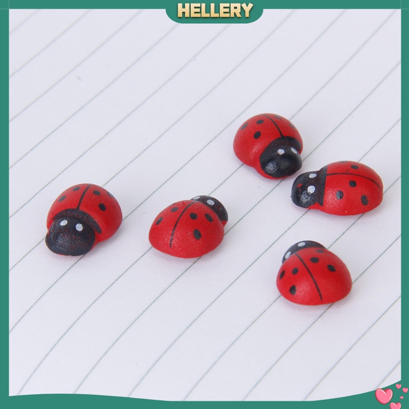 Set 100 Miếng Dán Hình Bọ Rùa Bằng Gỗ Mini Trang Trí Sổ Tay DIY