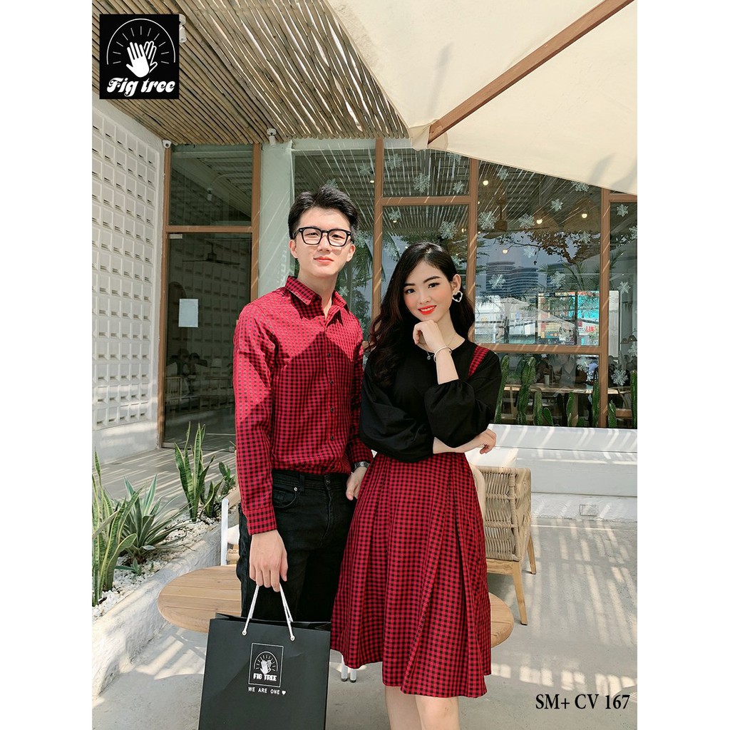 Set đồ đôi couple FIG TREE du xuân mê ly với tôn đỏ (167)