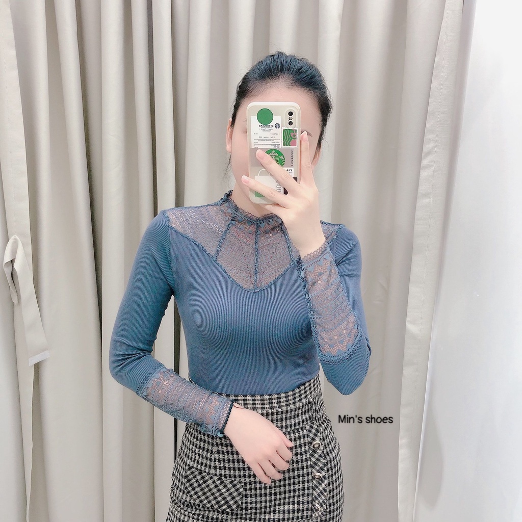 Min's Shoes - Áo Giữ Nhiệt Nữ Phối Ren Thời Trang Chất Dày Dặn Áo 442