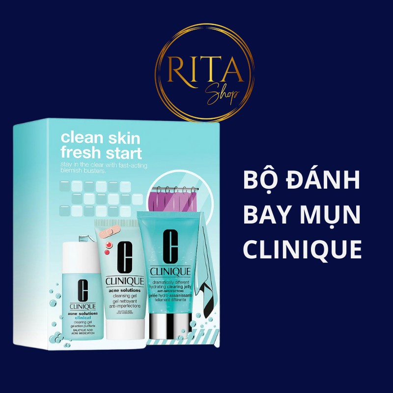 Set dưỡng da dưỡng ẩm tiêu diệt mụn Clinique Clean Skin Fresh Start - Bộ chăm sóc da