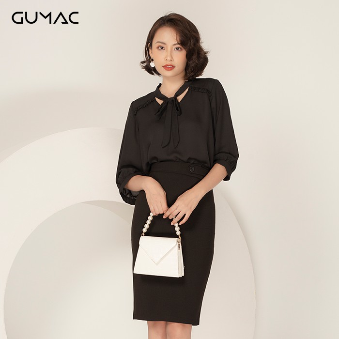 Áo cổ nơ rã bèo GUMAC AA993